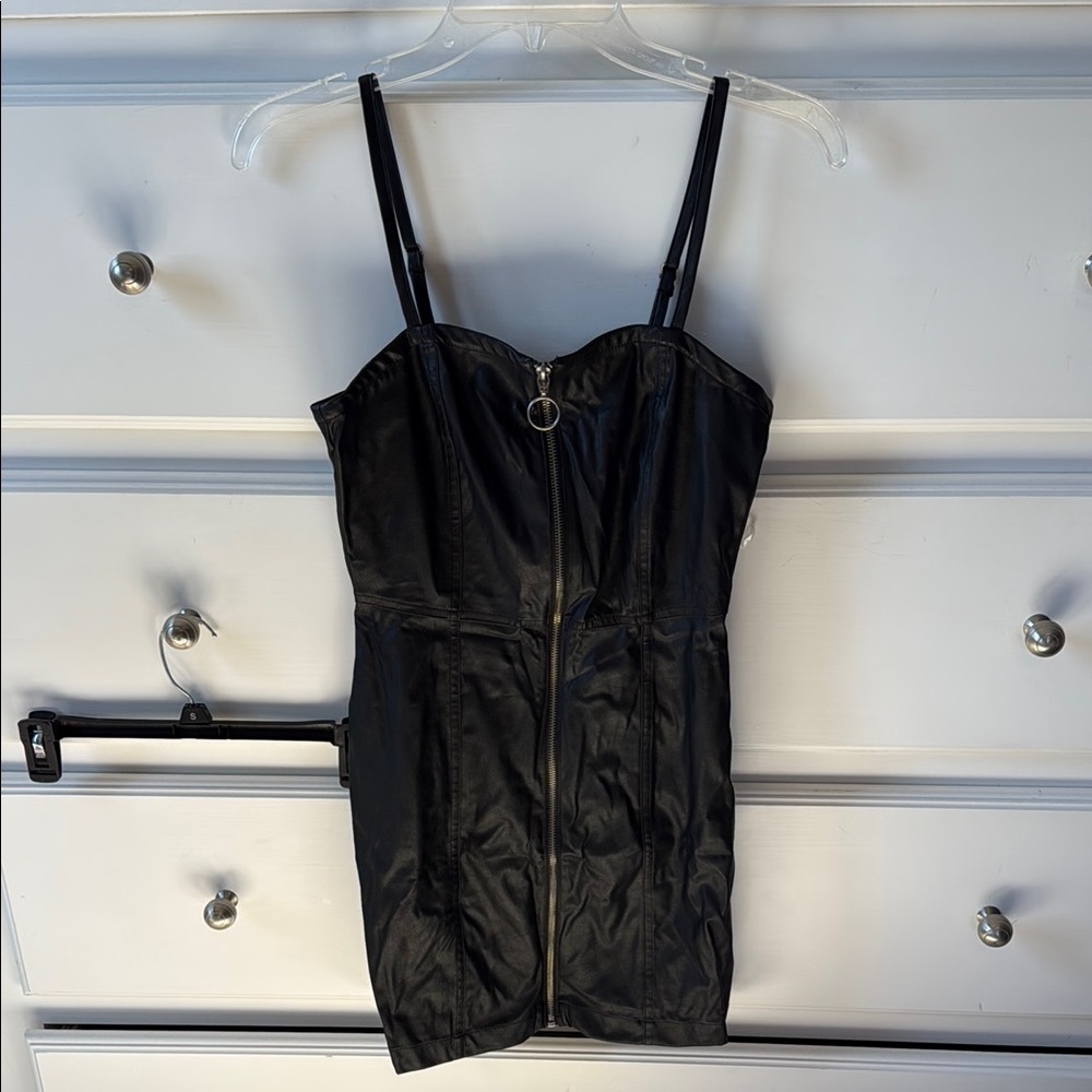 Faux Leather Dress